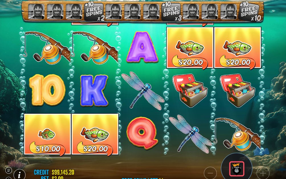Wild Tracker ovanför rullarna under Free Spins
